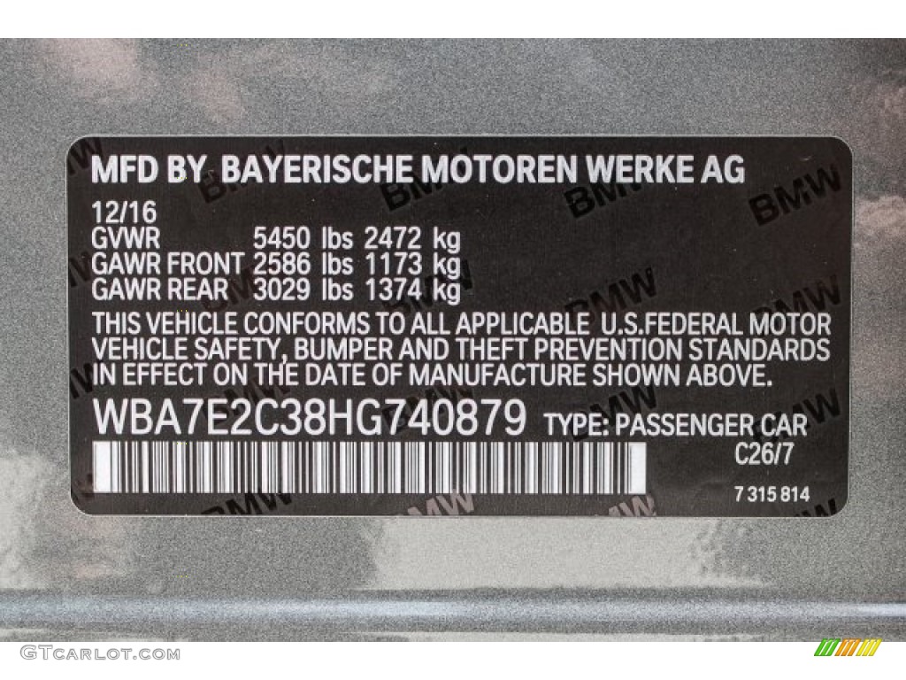 2017 7 Series 740i Sedan - Magellan Gray Metallic / Mocha photo #10