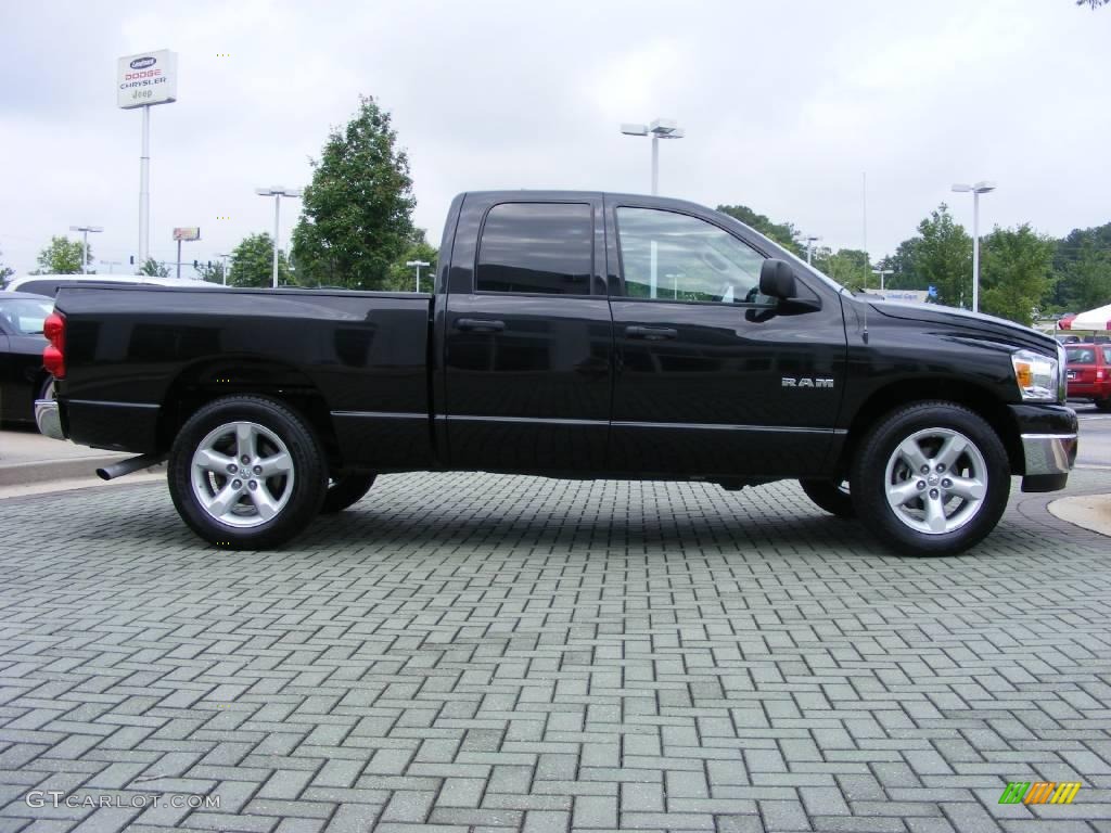 2008 Ram 1500 Big Horn Edition Quad Cab - Brilliant Black Crystal Pearl / Medium Slate Gray photo #6