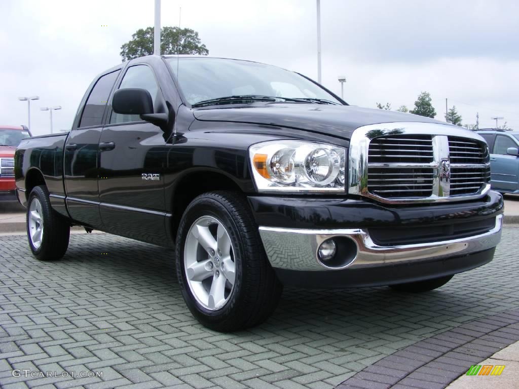 2008 Ram 1500 Big Horn Edition Quad Cab - Brilliant Black Crystal Pearl / Medium Slate Gray photo #7