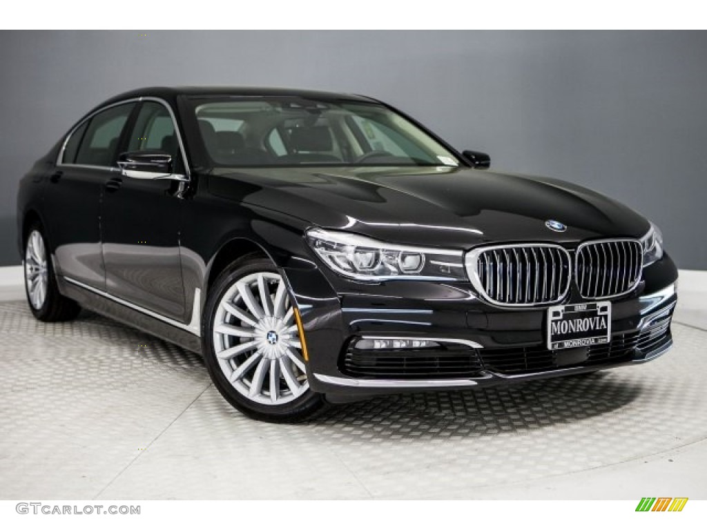 2017 7 Series 740i Sedan - Jet Black / Ivory White/Black photo #12