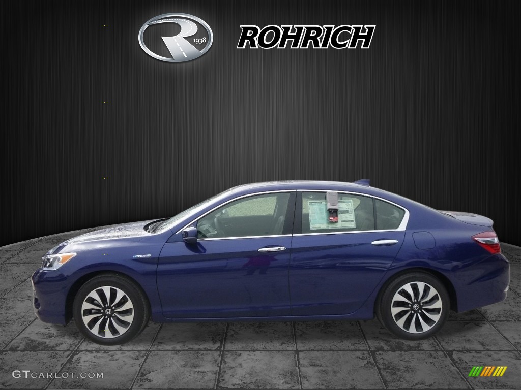 2017 Accord Hybrid EX-L Sedan - Vortex Blue Pearl / Black photo #3
