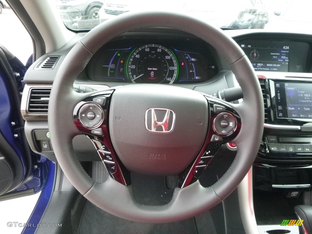 2017 Accord Hybrid EX-L Sedan - Vortex Blue Pearl / Black photo #11