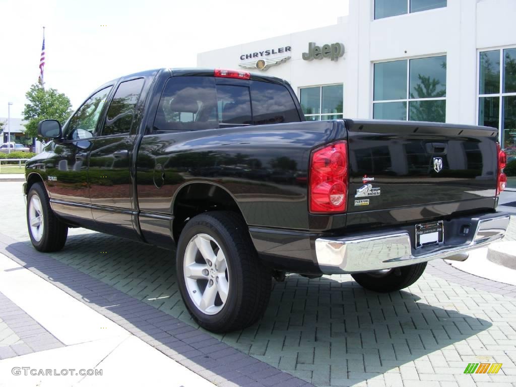 2008 Ram 1500 Big Horn Edition Quad Cab - Brilliant Black Crystal Pearl / Medium Slate Gray photo #3