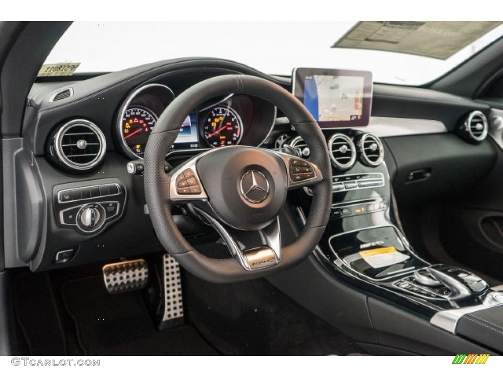 2017 Mercedes-Benz C 63 AMG Cabriolet AMG Black/Platinum White Dashboard Photo #119385791
