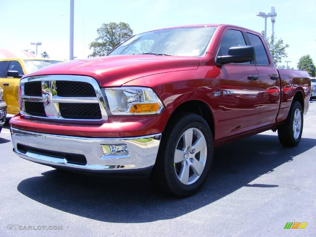 2009 Ram 1500 SLT Quad Cab - Inferno Red Crystal Pearl / Dark Slate/Medium Graystone photo #1