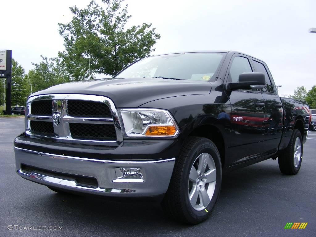 2009 Ram 1500 SLT Quad Cab - Brilliant Black Crystal Pearl / Dark Slate/Medium Graystone photo #1