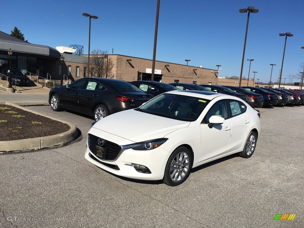 2017 MAZDA3 Grand Touring 4 Door - Snowflake White Pearl Mica / Parchment photo #1