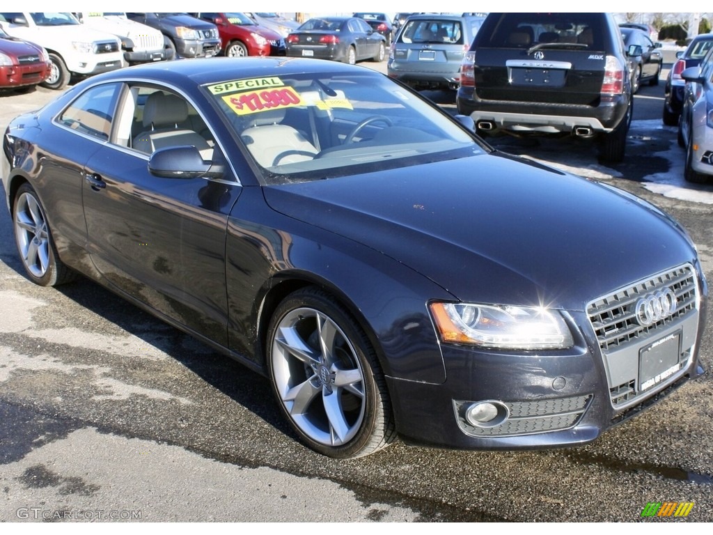 2012 A5 2.0T quattro Coupe - Moonlight Blue Metallic / Light Gray photo #3