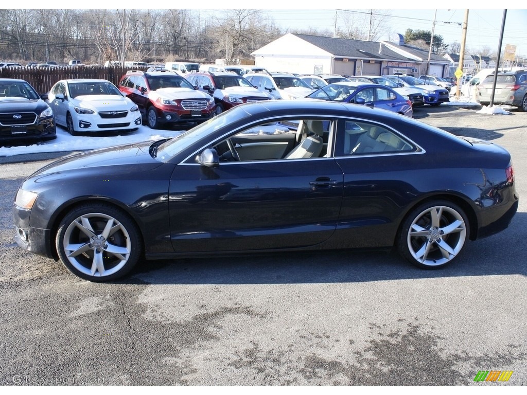 2012 A5 2.0T quattro Coupe - Moonlight Blue Metallic / Light Gray photo #4