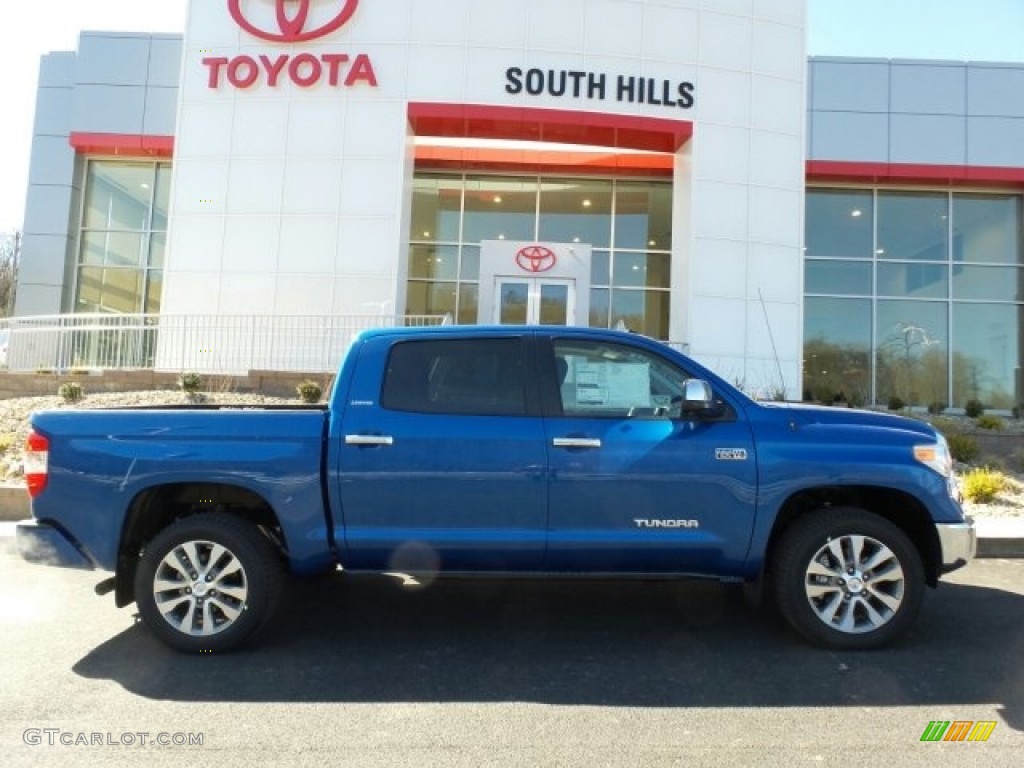 2017 Tundra Limited CrewMax 4x4 - Blazing Blue Pearl / Black photo #2