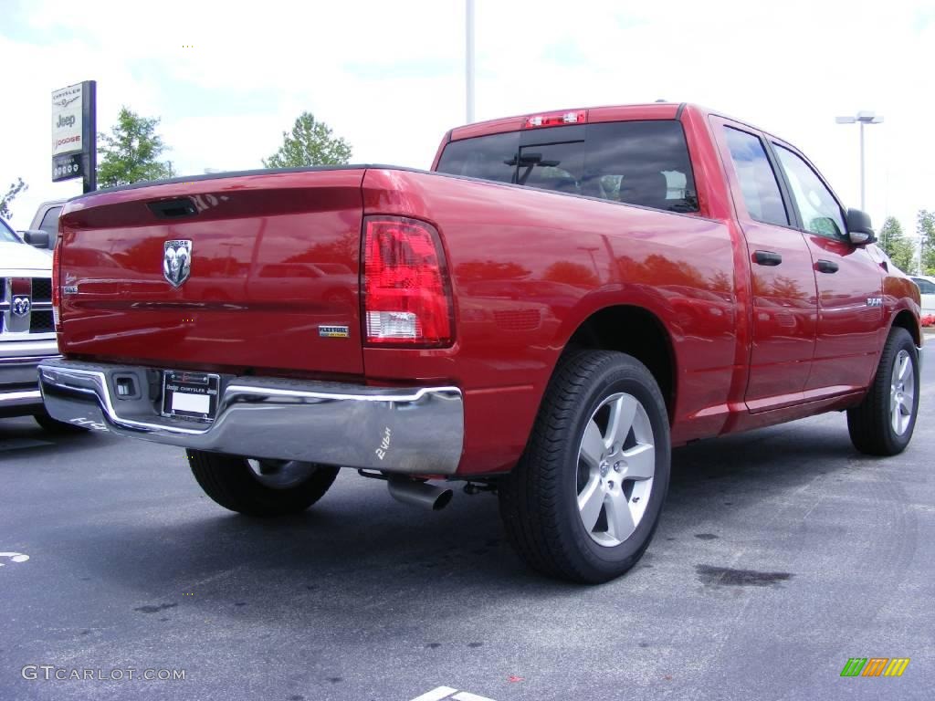 2009 Ram 1500 SLT Quad Cab - Inferno Red Crystal Pearl / Light Pebble Beige/Bark Brown photo #3