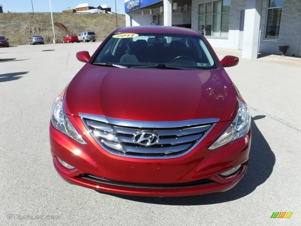 2011 Sonata SE 2.0T - Venetian Red / Gray photo #4