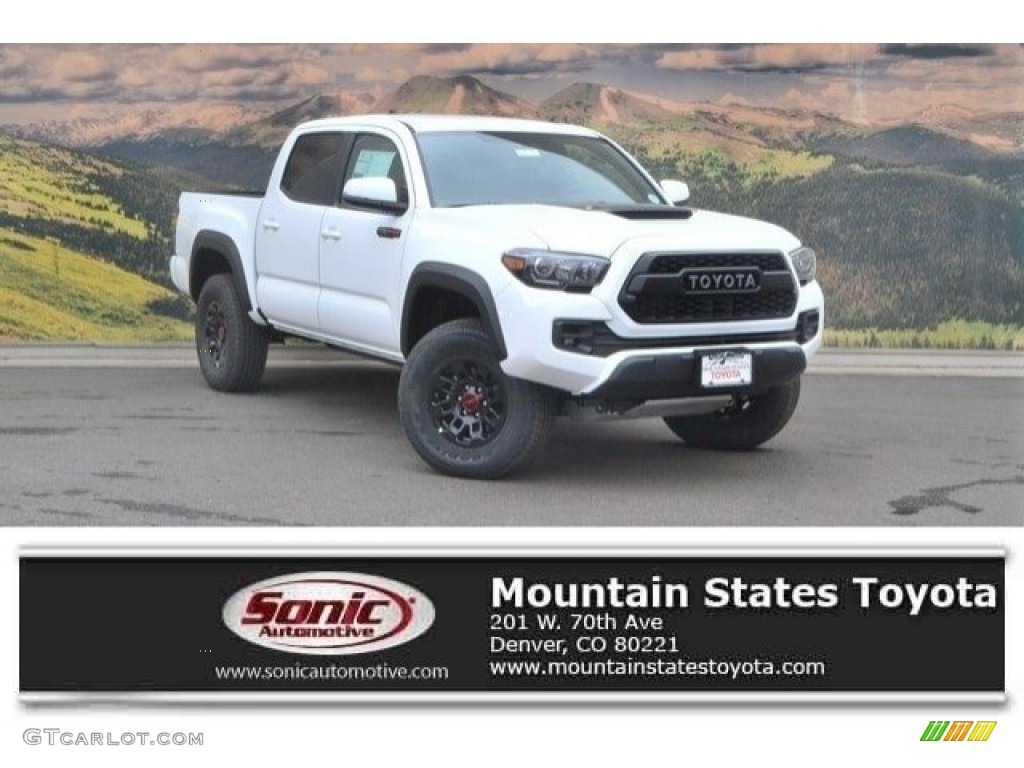 2017 Tacoma TRD Sport Double Cab 4x4 - Super White / Black photo #1