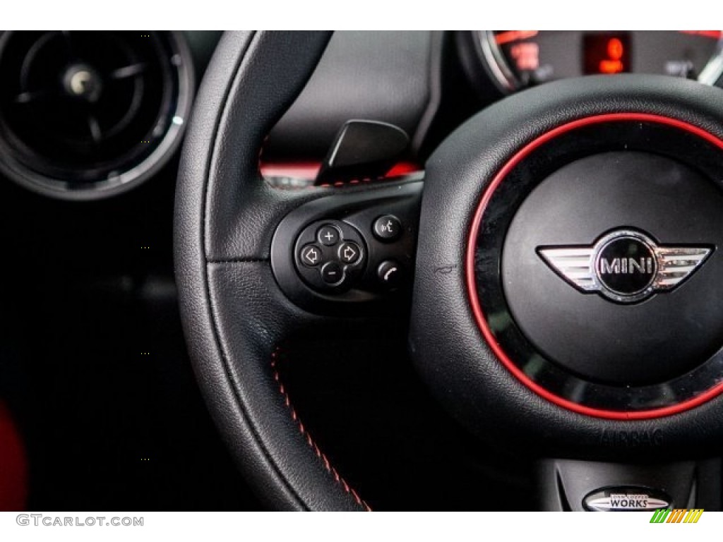2014 Mini Cooper John Cooper Works Paceman All4 AWD Championship Lounge Leather/Red Piping Steering Wheel Photo #119427986