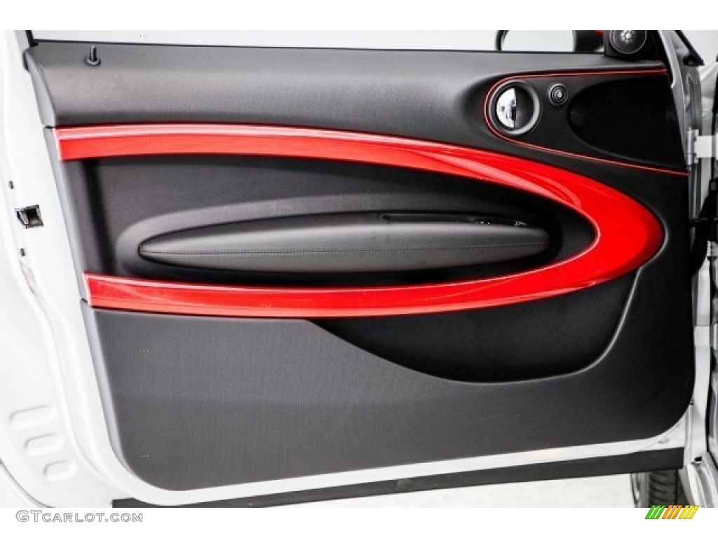 2014 Mini Cooper John Cooper Works Paceman All4 AWD Championship Lounge Leather/Red Piping Door Panel Photo #119428109
