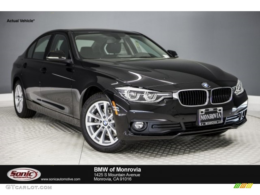 2017 3 Series 320i Sedan - Black Sapphire Metallic / Black photo #1