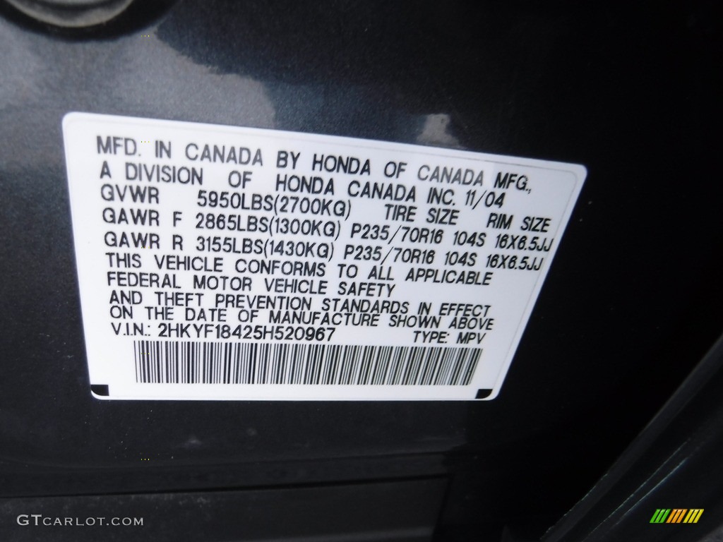 2005 Pilot EX 4WD - Sage Brush Pearl / Gray photo #24