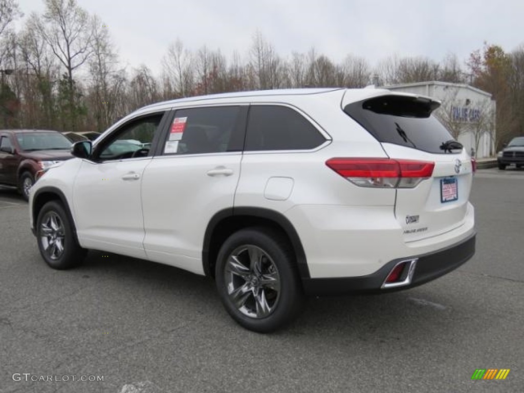 2017 Highlander Limited - Blizzard White Pearl / Black photo #29