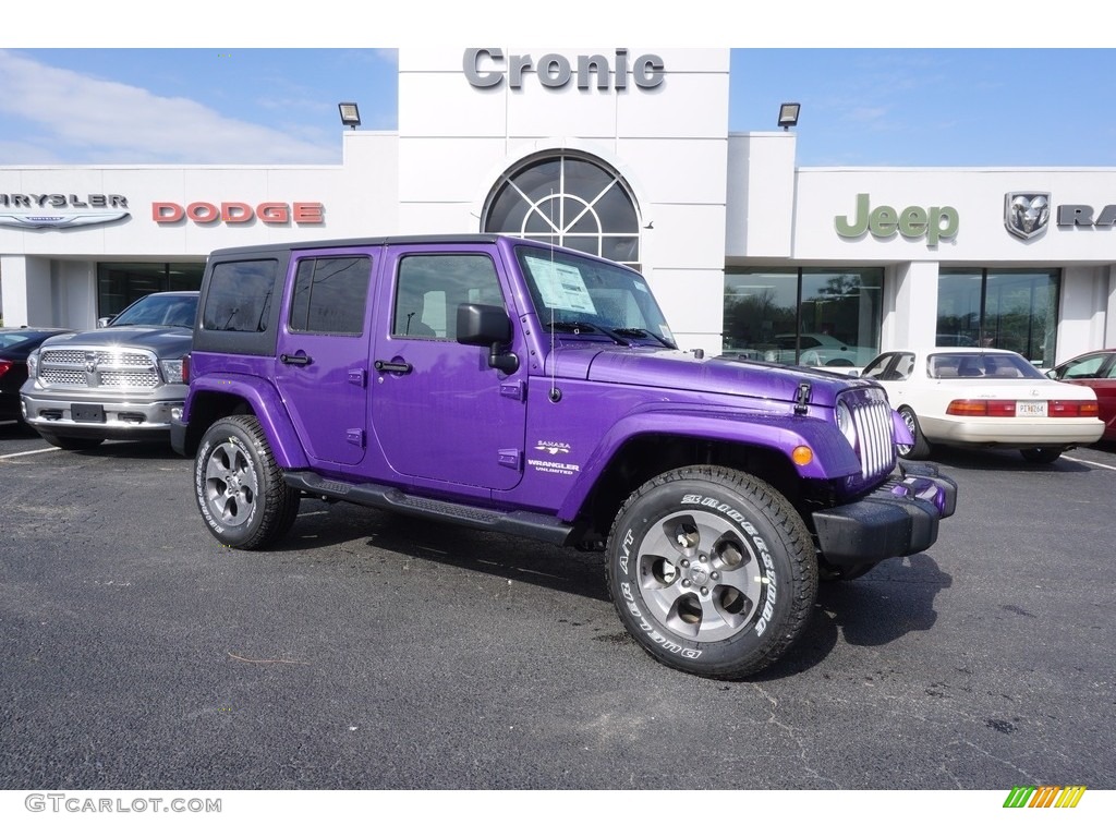 2017 Wrangler Unlimited Sahara 4x4 - Extreme Purple / Black photo #1