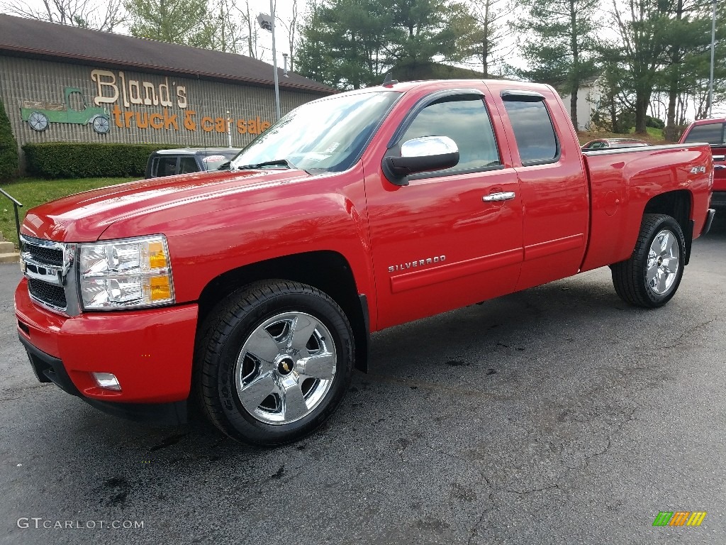 2011 Silverado 1500 LTZ Extended Cab 4x4 - Victory Red / Dark Cashmere/Light Cashmere photo #1