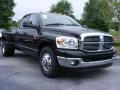 2009 Brilliant Black Crystal Pearl Dodge Ram 3500 Laramie Quad Cab Dually  photo #4