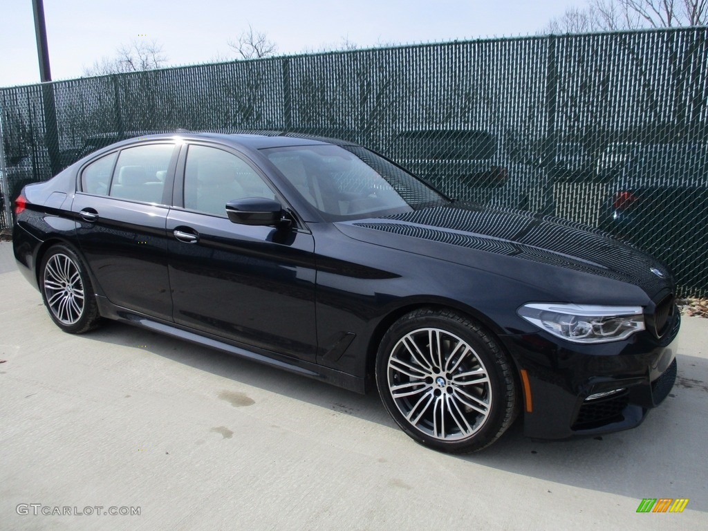 2017 5 Series 540i xDrive Sedan - Carbon Black Metallic / Ivory White photo #1