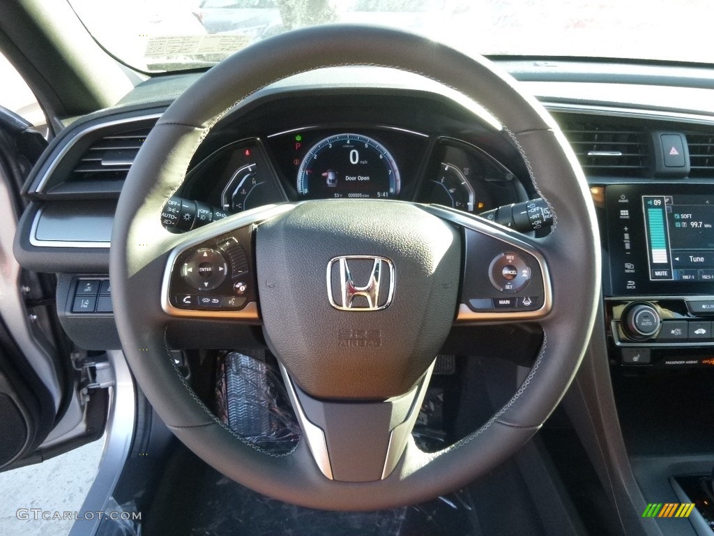 2017 Civic EX-L Sedan - Lunar Silver Metallic / Black photo #12