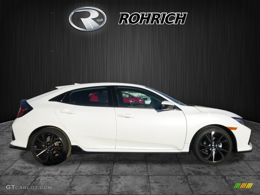 2017 Civic Sport Touring Hatchback - White Orchid Pearl / Black photo #2