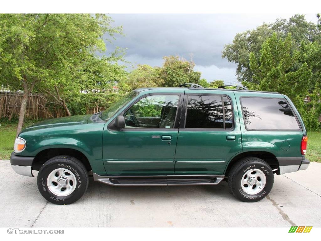 1999 Explorer XLT - Tropic Green Metallic / Medium Prairie Tan photo #4