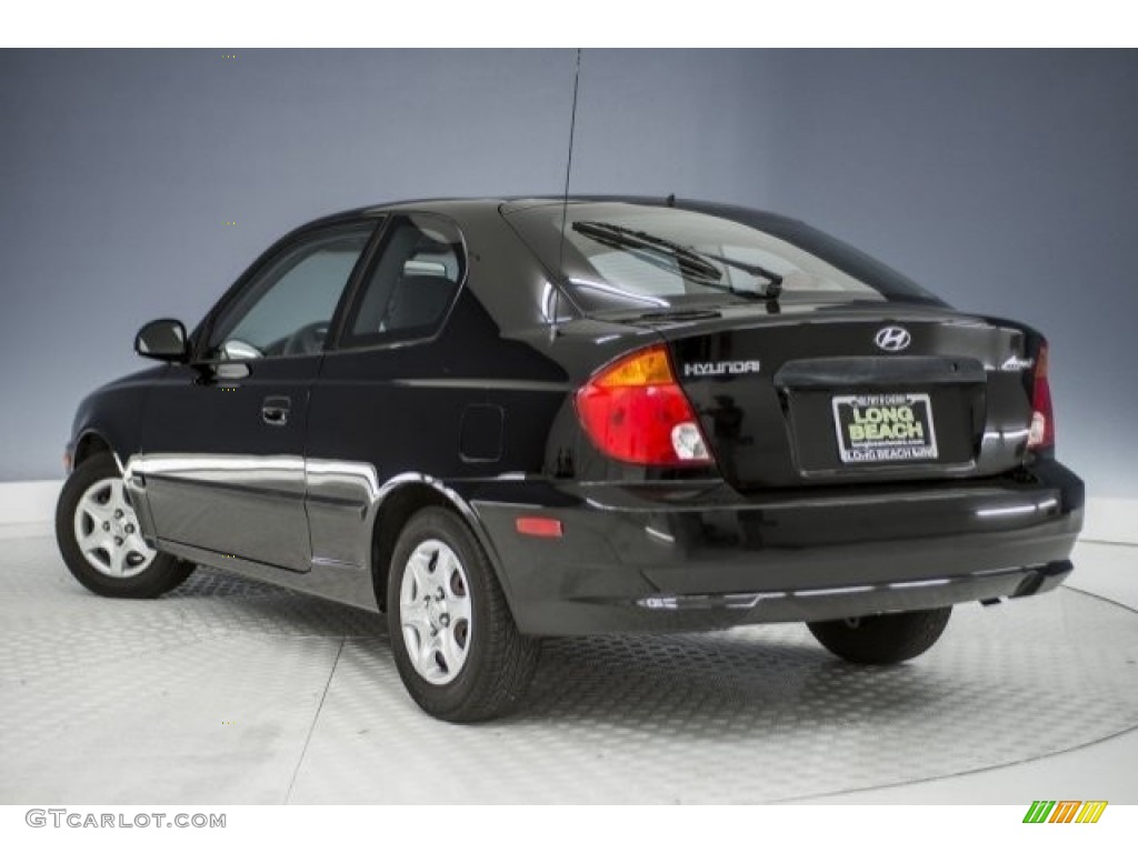 2004 Accent GL Coupe - Ebony Black / Gray photo #10