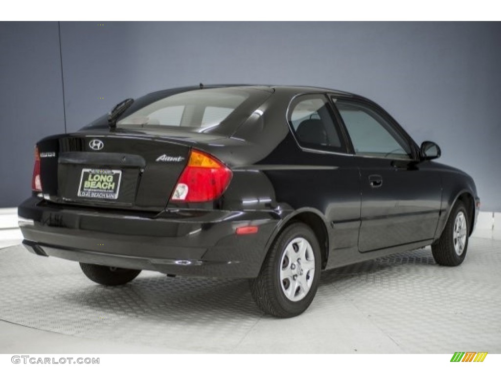 2004 Accent GL Coupe - Ebony Black / Gray photo #28