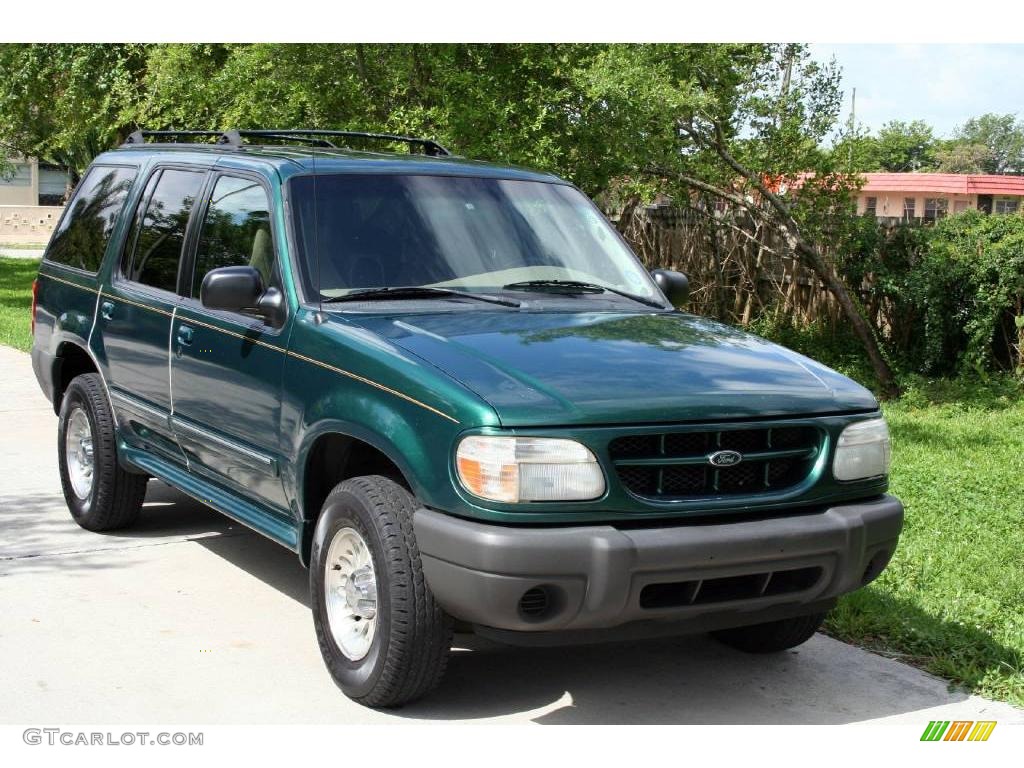 2001 Explorer XLS - Tropic Green Metallic / Medium Prairie Tan photo #11