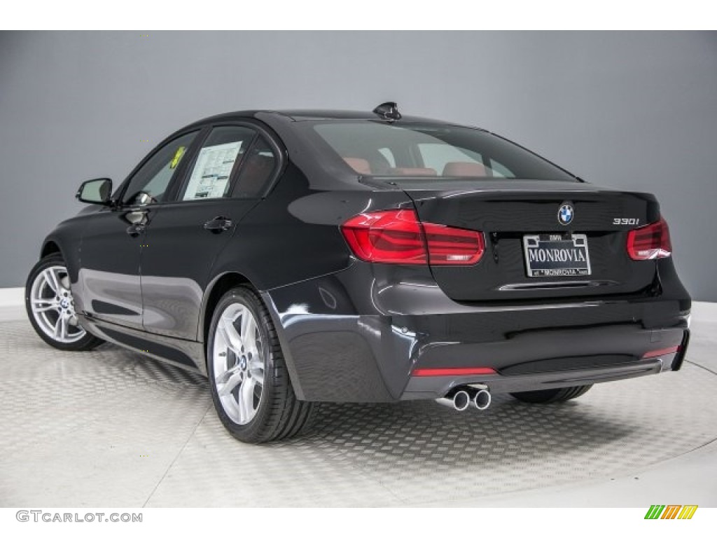2017 3 Series 330i Sedan - Black Sapphire Metallic / Coral Red photo #3