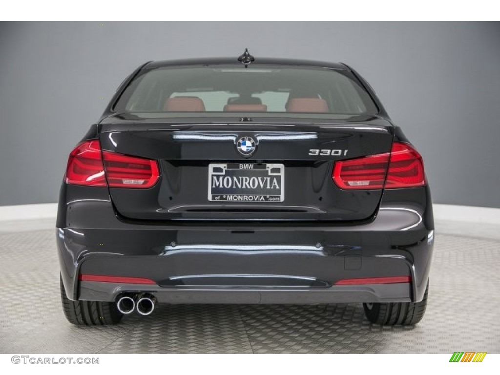 2017 3 Series 330i Sedan - Black Sapphire Metallic / Coral Red photo #4