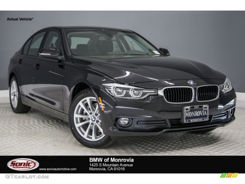 2017 3 Series 320i Sedan - Black Sapphire Metallic / Black photo #1