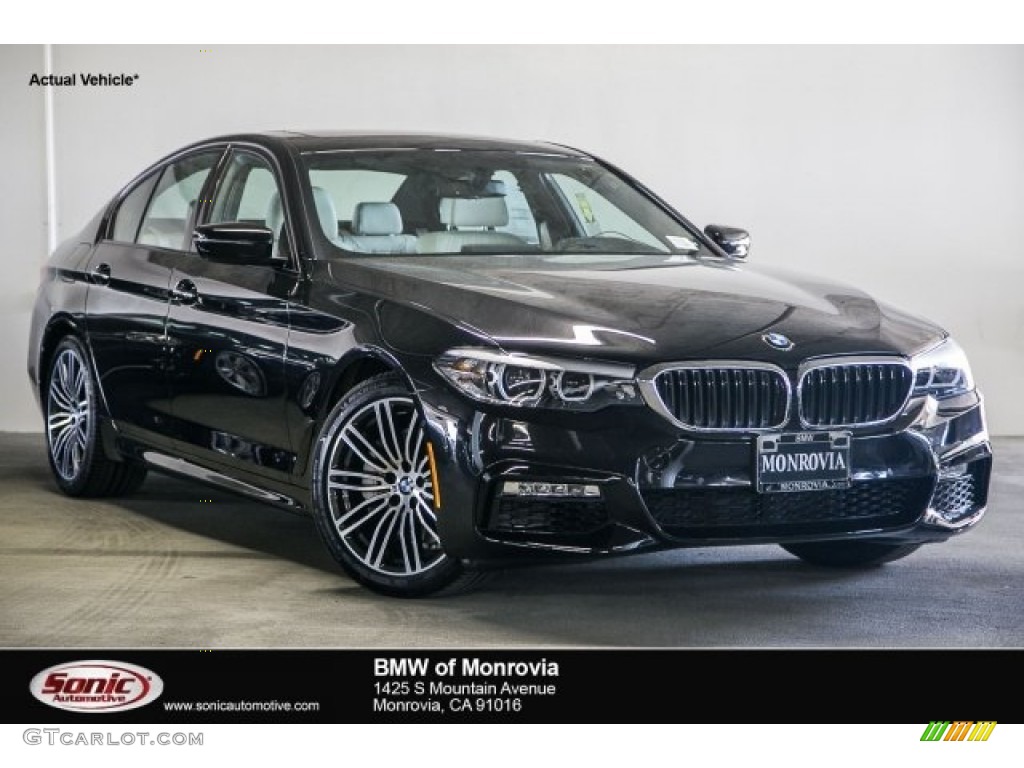 2017 5 Series 530i Sedan - Black Sapphire Metallic / Ivory White photo #1