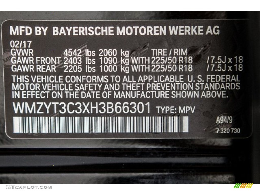 2017 Countryman Color Code A94 for Midnight Black Metallic Photo #119454768