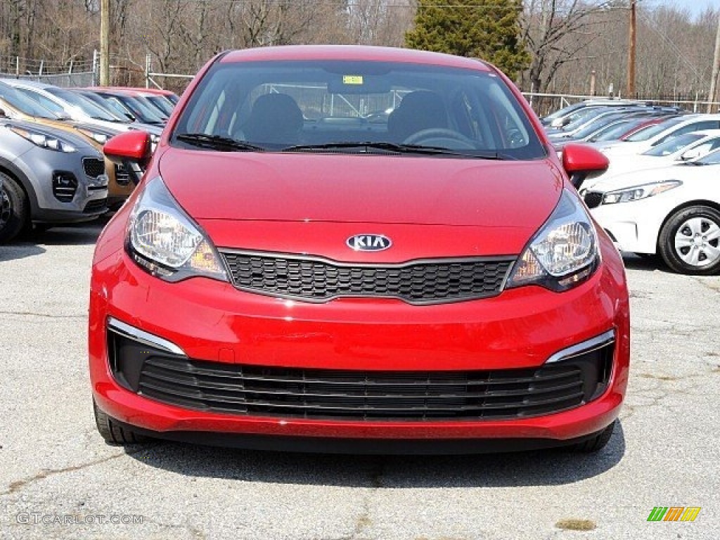 2017 Rio LX Sedan - Signal Red / Black photo #2