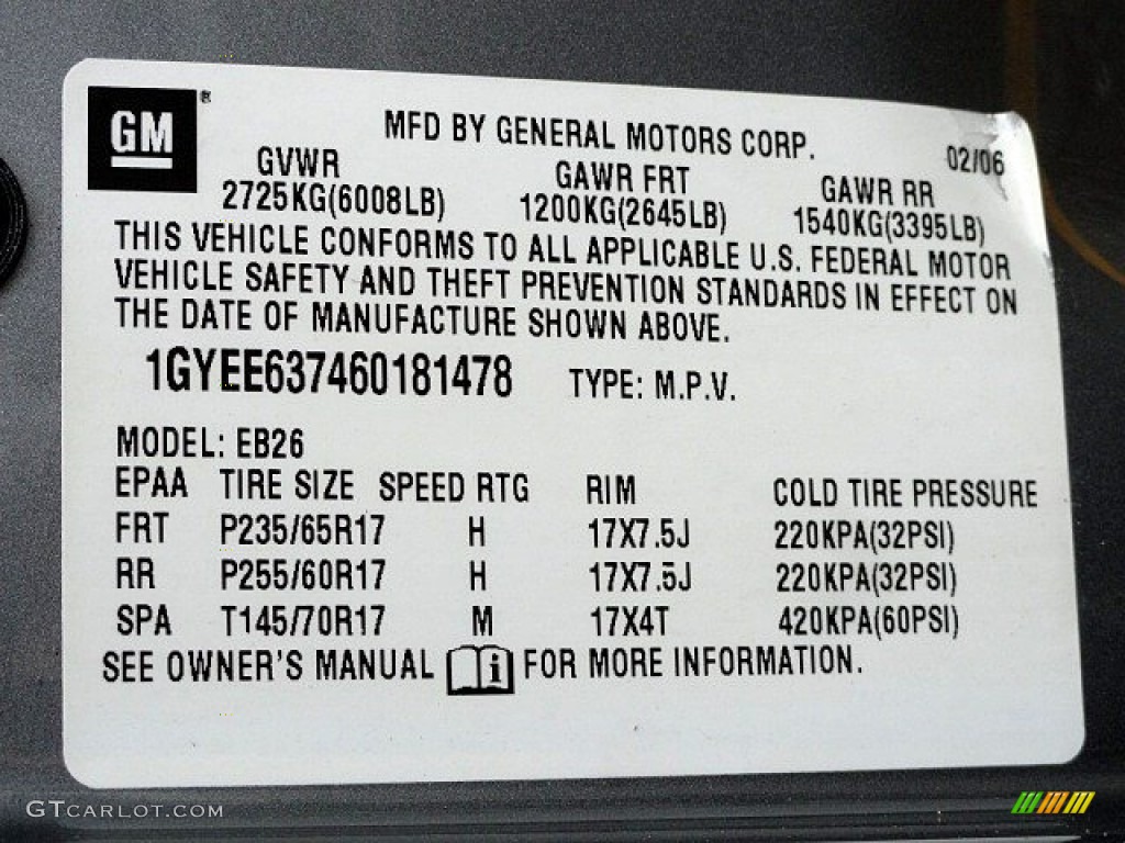 2006 SRX V6 - Stealth Gray / Light Gray photo #32