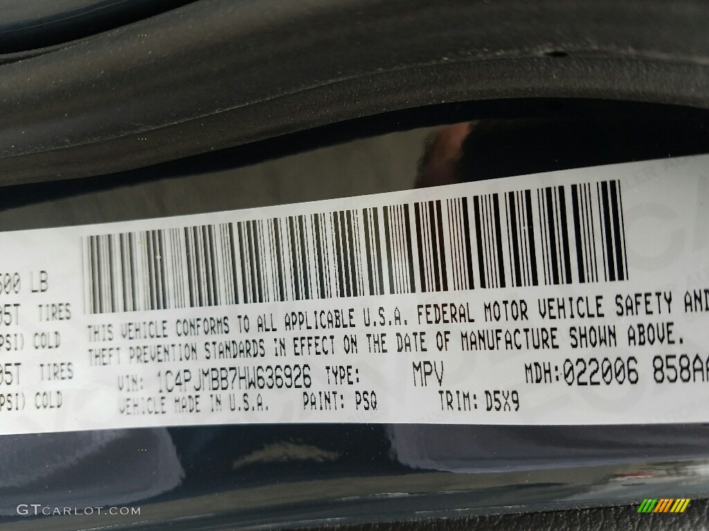 2017 Jeep Cherokee Trailhawk 4x4 Color Code Photos