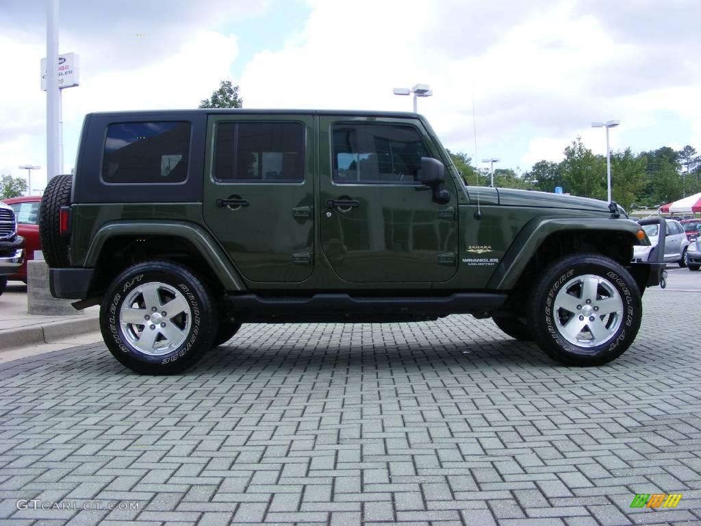 2008 Wrangler Unlimited Sahara - Jeep Green Metallic / Dark Slate Gray/Med Slate Gray photo #6