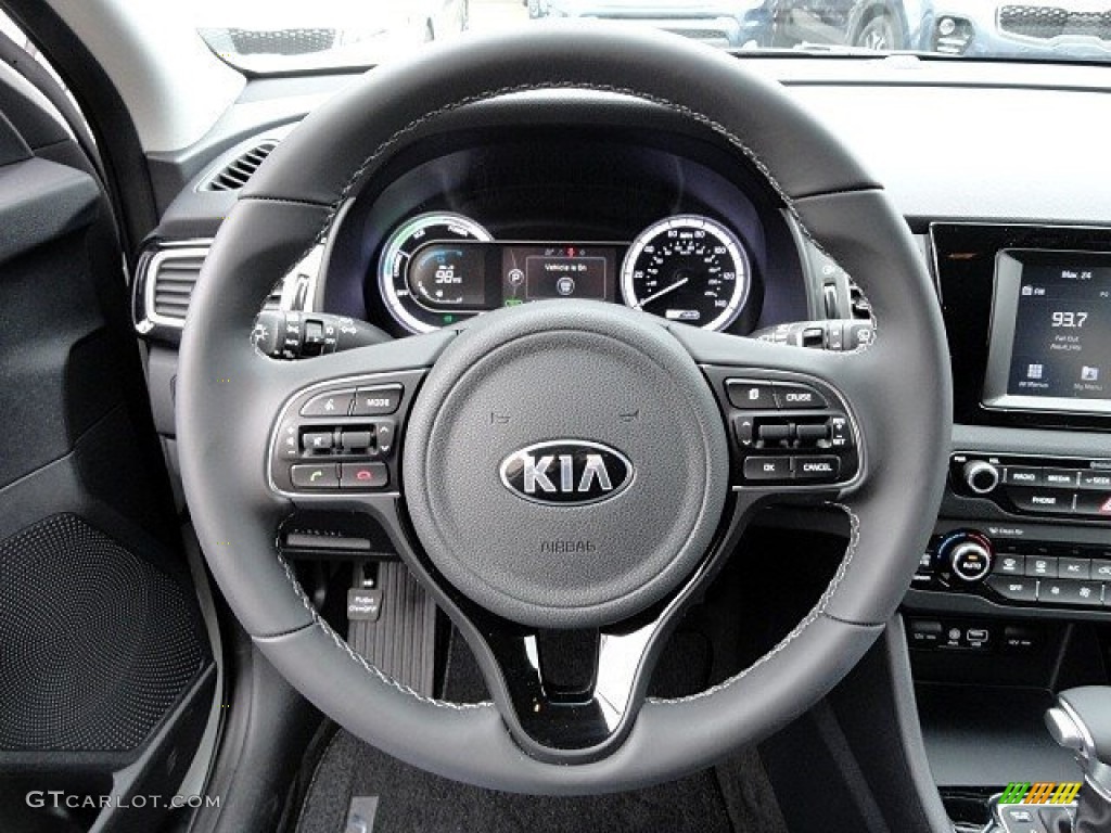 2017 Kia Niro EX Hybrid Charcoal Steering Wheel Photo #119476926
