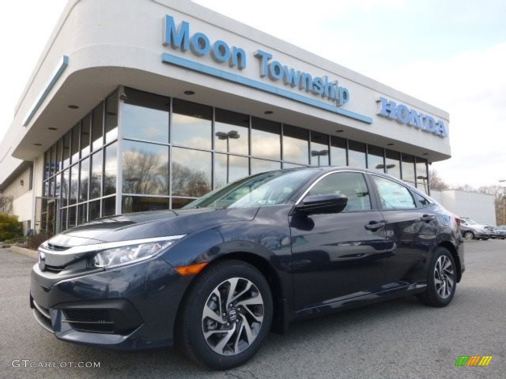 2017 Civic EX Sedan - Cosmic Blue Metallic / Gray photo #1