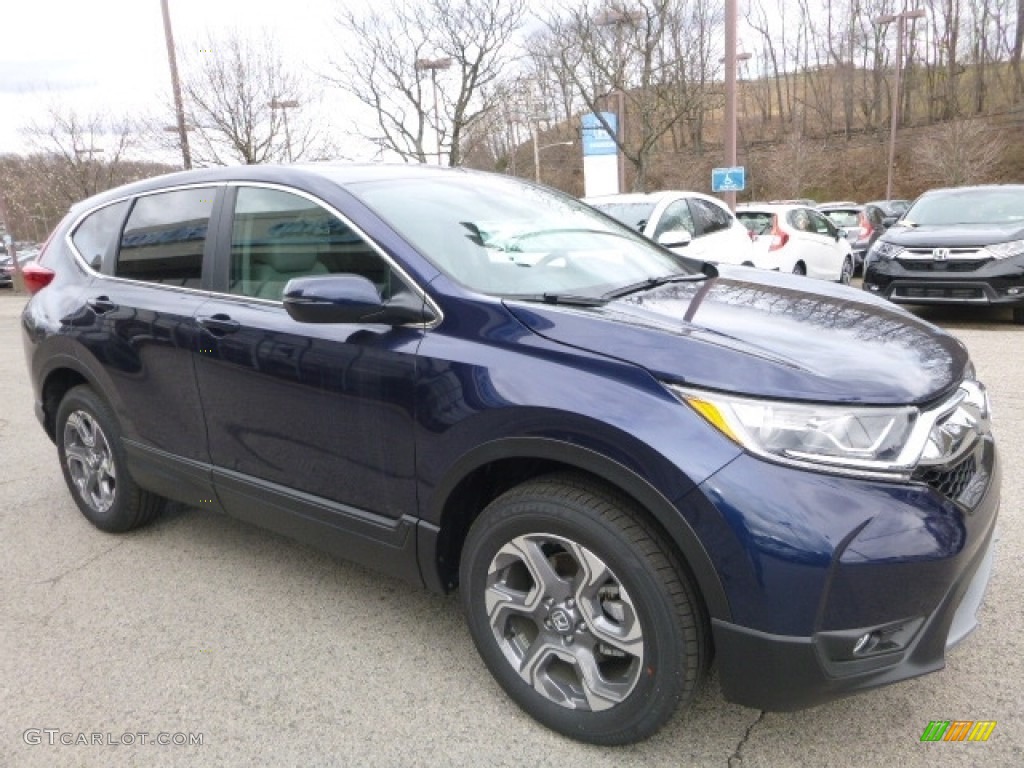 2017 CR-V EX-L AWD - Obsidian Blue Pearl / Gray photo #5