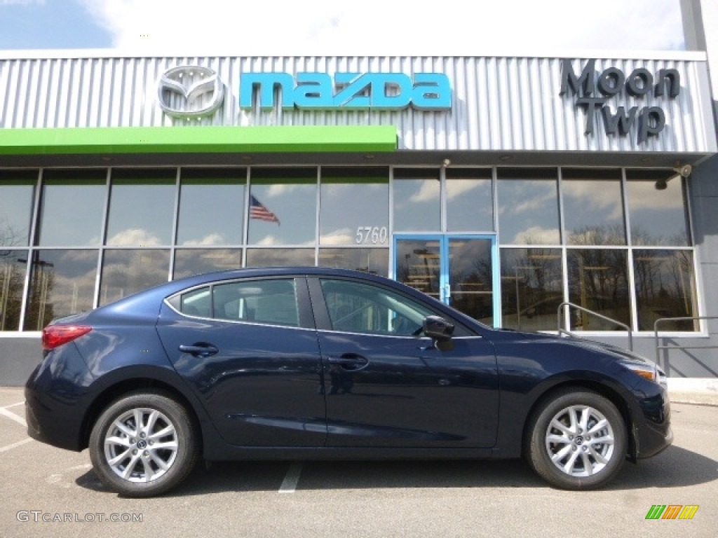 2017 MAZDA3 Sport 4 Door - Deep Crystal Blue Mica / Black photo #1