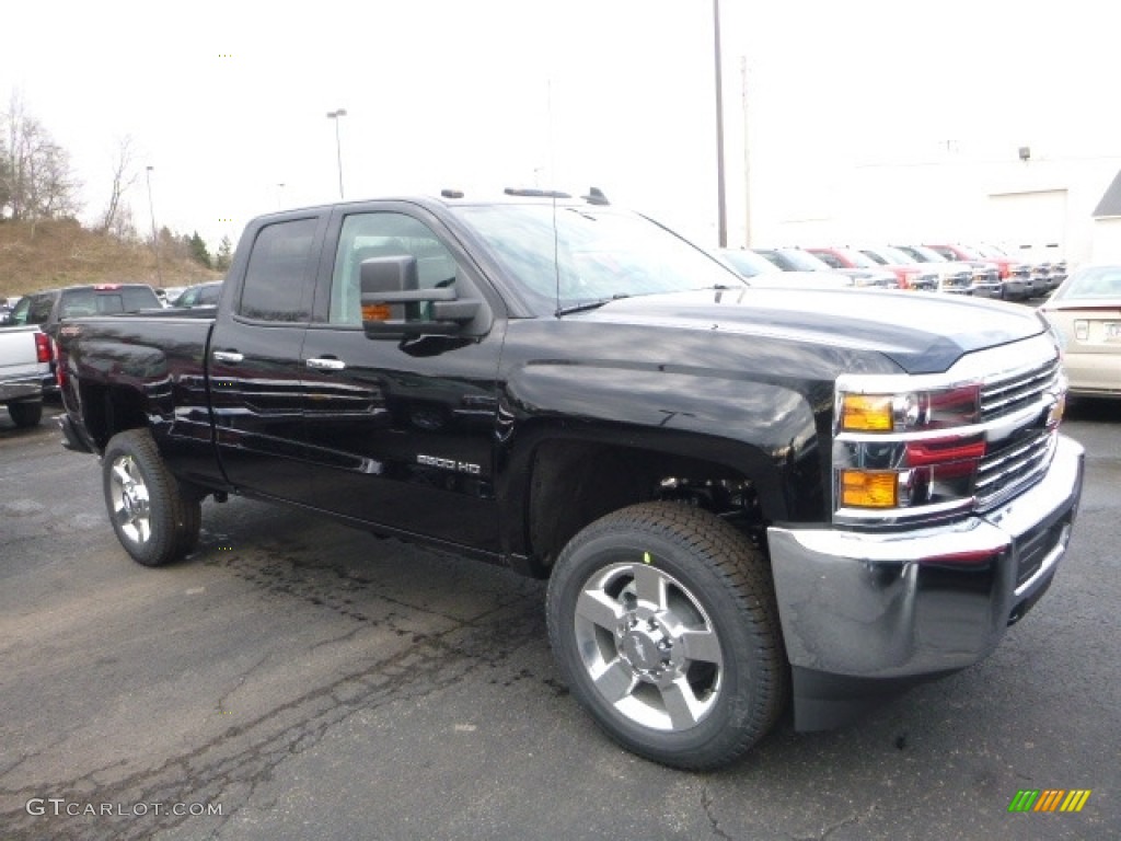 2017 Silverado 2500HD Work Truck Double Cab 4x4 - Black / Dark Ash/Jet Black photo #7