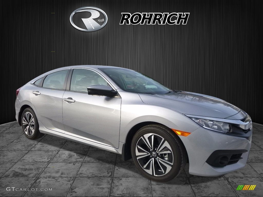 2017 Civic EX-T Sedan - Lunar Silver Metallic / Black photo #1
