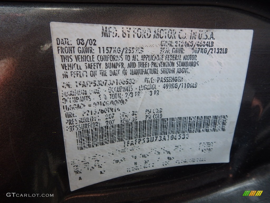 2003 Taurus SE - Dark Shadow Grey Metallic / Medium Graphite photo #14