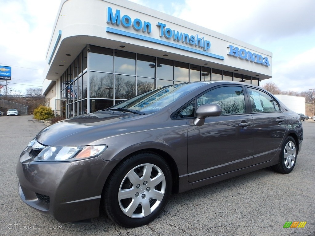 2010 Civic LX Sedan - Urban Titanium Metallic / Gray photo #1