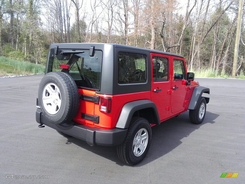 2017 Wrangler Unlimited Sport 4x4 - Firecracker Red / Black photo #6